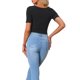 thumbnail image 3 of INSPIRAR CHIC Tops de leotardo para mujer de manga corta con cuello cuadrado, bodysuit de punto negro XL, 3 of 6