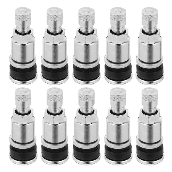 BESTOYARD 10Pcs Metal Valve Stems for Tire Durable Plated Silver Tubeless Wheel Valves for Car and Truck