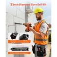 thumbnail image 3 of 2-Inch Diamond Core Drill Bit,9.5-Inch Depth,5/8-11 Thread,Includes 3 Adapters,Pilot Drill and Hex Wrench for Concrete and Masonry Projects, 3 of 7