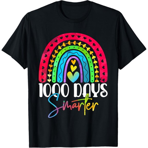 1000 Days Smarter - Happy 1000th Day of School Rainbow T-Shirt