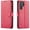 Pink, variant on Starshop Case for Samsung Galaxy S22 Ultra, +Screen Protector, Premium Leather Wallet Pocket Credit Card Slots-Black