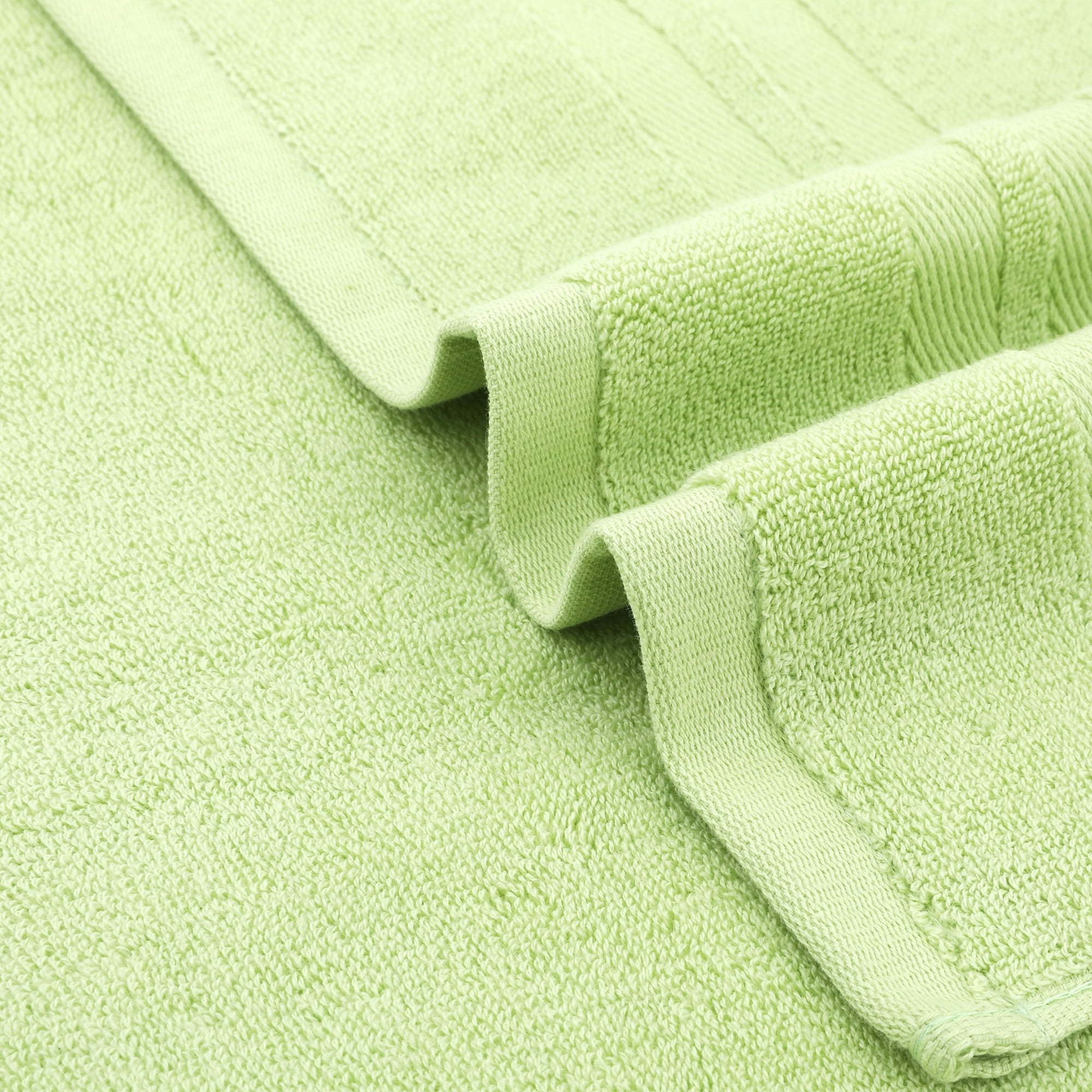 Unique Bargains Striped Hand Towels Cotton Soft Absorbent Towel Green 4-Piece