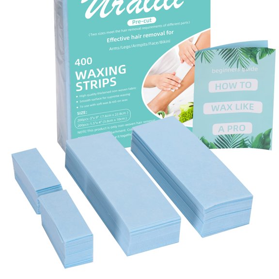 Uralili 400 Pcs Thickened Wax Strips Non Woven Waxing Strip Kit For Hair Removal 3 X 9''&1.5 X 4''