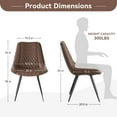 thumbnail image 3 of Hawsaiy Modern Dining Chairs Set of 6, Top PU Leather Upholstered Dining Room Chairs with Metal Legs, Ergonomic Kitchen Chairs for Kitchen Dinning Room,Brown, 3 of 9