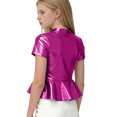 thumbnail image 5 of EGNMCR Short Sleeve Round-Neck Blouses & Shirts Children's Spring And Summer Solid Color Festival Of Carnival Party Festival Performance Costumes Round Neck T-shirt Top For Kids Children polyester top, 5 of 5