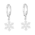 thumbnail image 1 of Fiudx Hermosos Pendientes de Gancho con Forma de Corazón de Melocotón y Copo de Nieve, 1 of 5