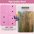thumbnail image 5 of COCLUB Play Kitchen, Wooden Kids Kitchen Playset with Chalkboard, Ice Maker, Play Phone, Cookware Accessories, Microwave Toy Kitchen Gift for Boys Girls Age 3-8 Pink, 5 of 12