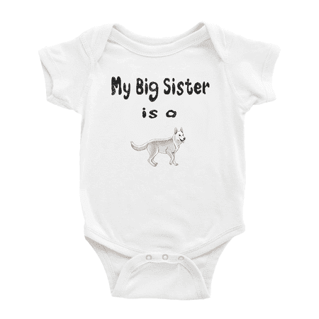 

My Big Sister Is A Canaan Dog Funny Baby Clothing Bodysuits Boy Girl Unisex