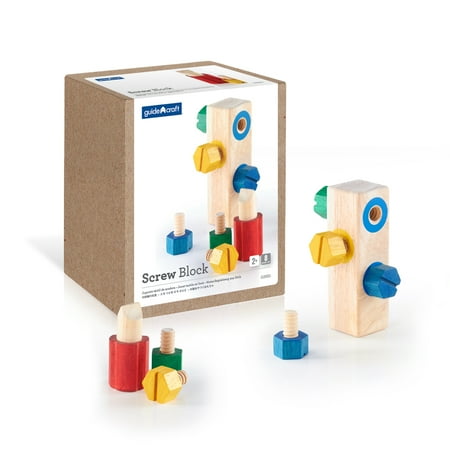UPC: 0716243020032 | Guidecraft Screw Block – Kids Multi-Color Matching Game  Classic Toddler Memory and Sensory Skills Development Toy