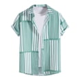 thumbnail image 2 of Tbopshirt Summer Tops,Men's Casual Short Sleeve Hawaiian Vacation Style Shirt Blouse T-shirt, 2 of 5