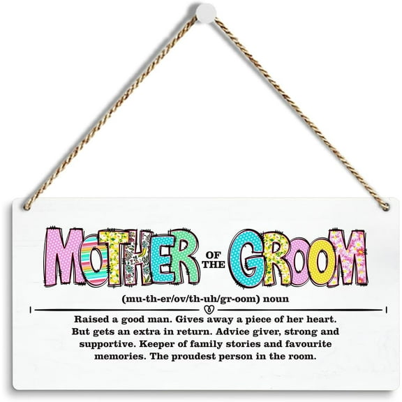 6x12 Inch Wedding Gifts For Mom Mother From Son, Mother Of The Groom Gifts From Groom Bride, Mother Of The Groom Sign For Wedding Home Door Decorations Wall Hanging Decor
