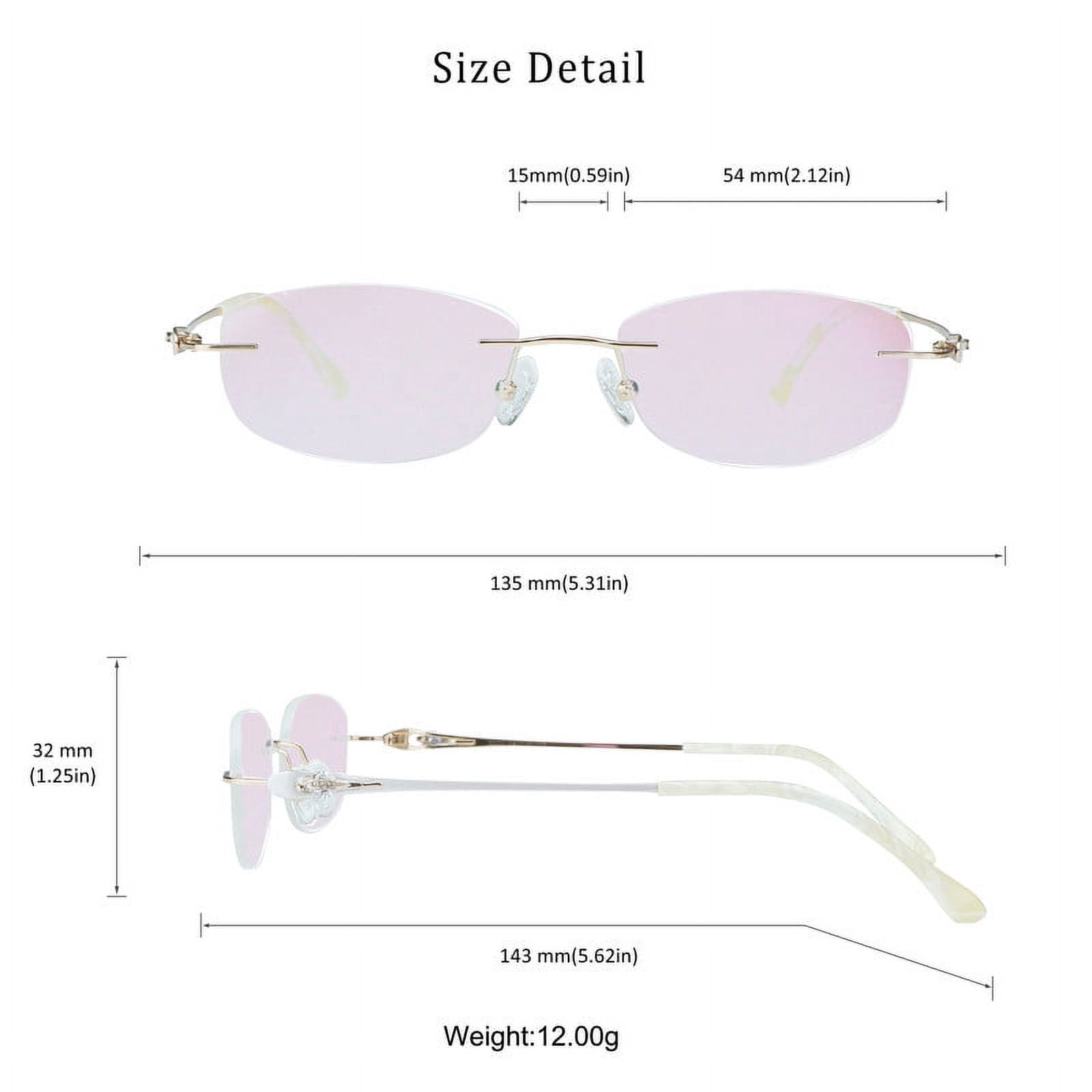 LifeArt Pure Titanium Frame Glasses/Blue Light Blocking Reading Glasses, Reduce Eyestrain, Stylish for Women(Champagne,+3.00 Magnification)