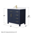 thumbnail image 5 of Wyndham Collection Beckett 36" Wood Single Bathroom Vanity in Gold/Dark Blue, 5 of 6