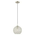 thumbnail image 2 of Livex Lighting 40440-91 Cassandra - One Light Mini Pendant, Brushed Nickel Finish with Clear Crystal, 2 of 4