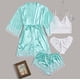 thumbnail image 1 of Batas de mujer de talla grande, lencería de seda, bata de baño de satén, conjunto de cuatro piezas, pijamas para dormir, pijamas para mujer, 1 of 9