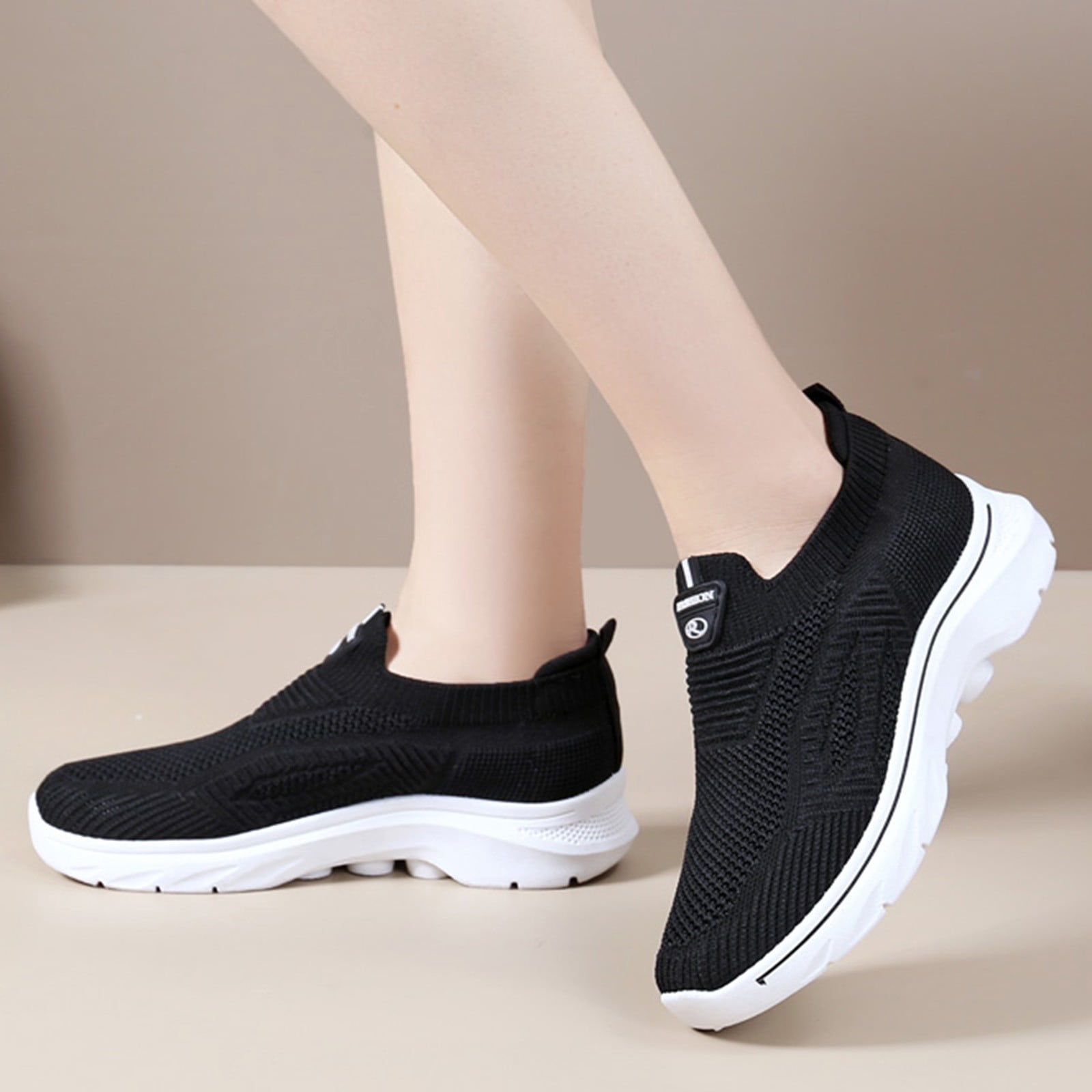 Womens Sneaker Women's Walking Shoes Slip On Casual Mesh-Comfortable Tennis Workout Sneakers Black,40