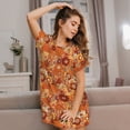 thumbnail image 3 of Easygdp Hippie Flower Camisón de manga corta para mujer, informal, estampado, 3 of 6
