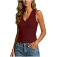 thumbnail image 3 of Posijego Tank Tops for Women V Neck Sleeveless Tank Tops Womens Summer Basic Tank Tees Casual Undershirts Solid Color, 3 of 8