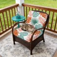 thumbnail image 4 of Outdoor Patio Cushion Covers 4 Pack Summer Palm Leaf Patio Chair Cushion Covers with Ties and Zipper Waterproof Outdoor Seat Cushion Covers for Patio Furniture 24"x24", 4 of 9