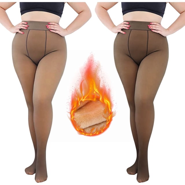 2 Bas pour Femmes 380 g Bas Taille Collants Faux à Travers Plus Paires Collants de Base Viande