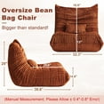 thumbnail image 2 of Bean Bag Chair for Adults with Lumbar support pillow Memory Foam Giant Bean Bag Sofa with Corduroy Material Lazy Sofa for Living Room Bedroom Dorm Office, Orange, 2 of 7