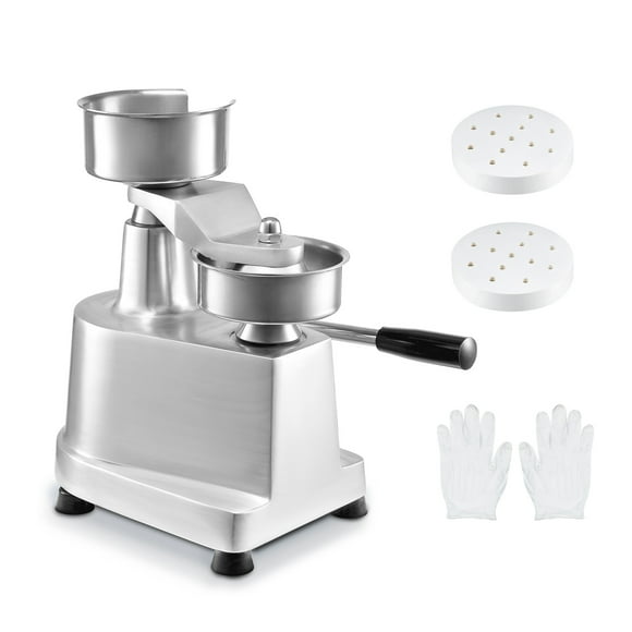 KFFKFF Professional Burger Press, 130mm/5in Size, Durable Stainless Steel Hamburger Maker, Kitchen-Grade Meat Processor with 1000 Patty Papers, Ideal for Crafting Uniform Beef Patties