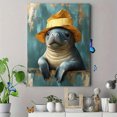 thumbnail image 4 of Qisvanset 12x16 Inch With Frame 2D Flat Wall Art Whimsical Manatee Funny Quirky Nursery Home Wall Decor, 4 of 8