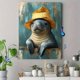 thumbnail image 4 of Qisvanset 12x16 Inch With Frame 2D Flat Wall Art Whimsical Manatee Funny Quirky Nursery Home Wall Decor, 4 of 8