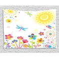 thumbnail image 1 of Country Decor Tapestry, Summer Floral Backdrop with Sun Rays and Colorful Dandelions Happiness Graphic, Wall Hanging for Bedroom Living Room Dorm Decor, 80W X 60L Inches, Multi, by Ambesonne, 1 of 2
