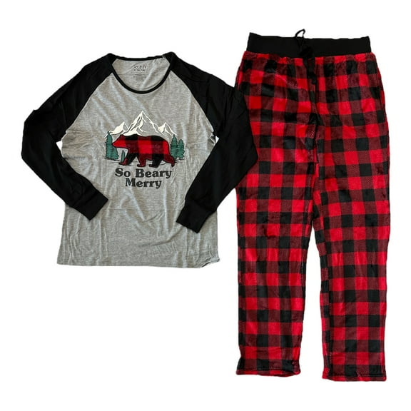 Holiday Fam Jams Women's 2 Piece Long Sleeve and Pant Pajama Set (10/12)