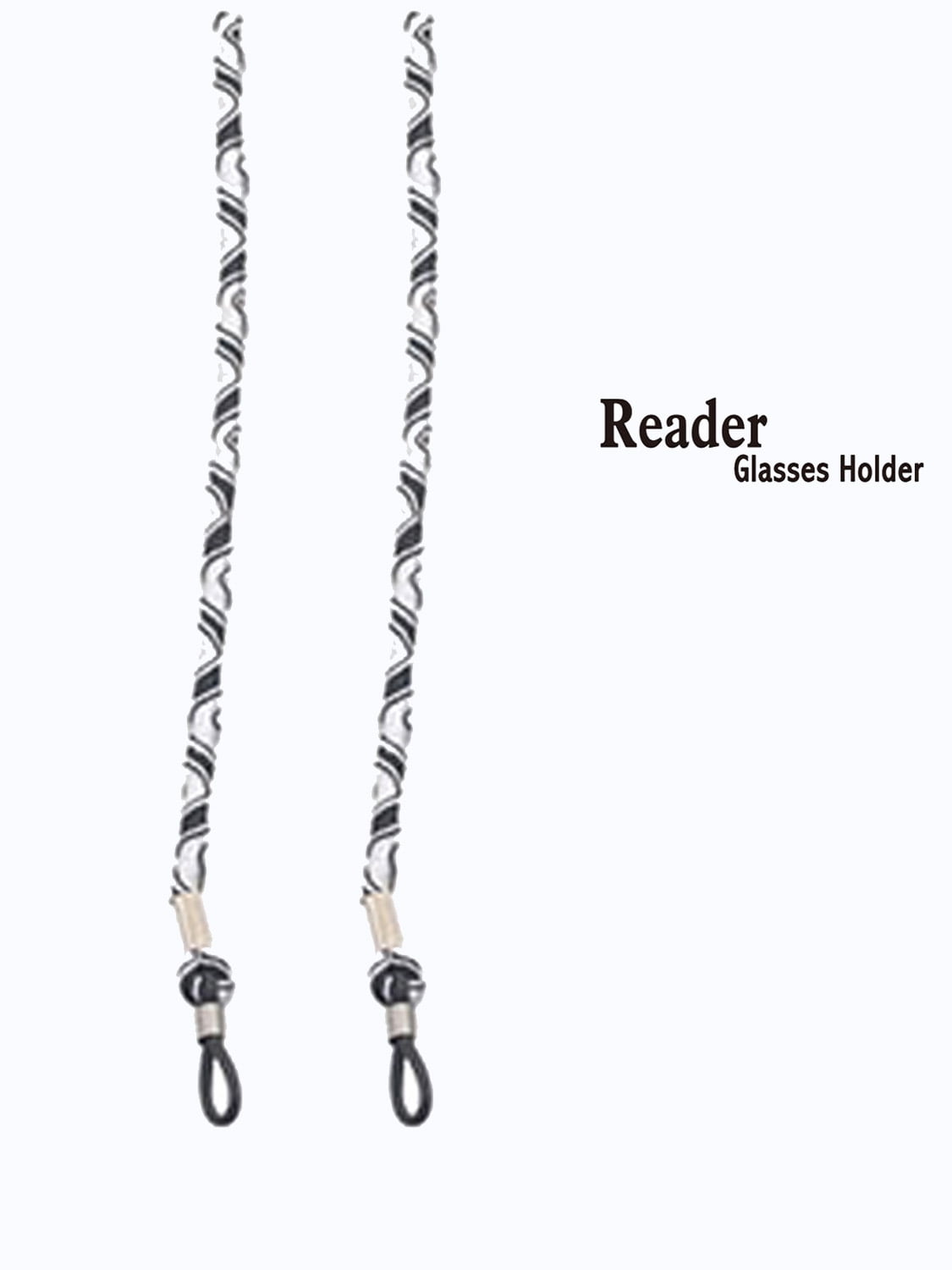 Reading Eyewear Retainer Black White Spiral Stretchy Eyeglass