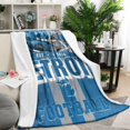 thumbnail image 2 of Cozy Soft Football Themed Fleece Blanket, Warm Football Gifts for Boys/Men/Team, Gifts for Football Players/Lovers, Who Loves Football Throw Blanket 50'' X 60'', Detroit, 2 of 4