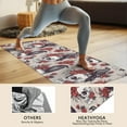thumbnail image 4 of Beige Skull Crow Flower Pattern Hot Yoga Mat Towel Non Slip for Hot Yoga - Quick-Drying Yoga Mat Cover with 4 Corner Pockets with Travel Bag - Hot Yoga Towel Non Slip 74"x26", 4 of 6