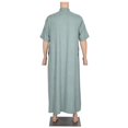 thumbnail image 4 of BAZINRICHE Arab Big and Tall Men's Robe Half Sleeve Thobe Tops Caftan Stand Neck, 4 of 5