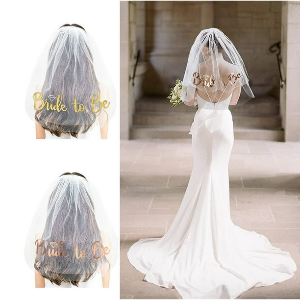 Volkmi 1 nylon bachelorette party wedding bride to be bridal veil wedding party supplies white rose gold Logo