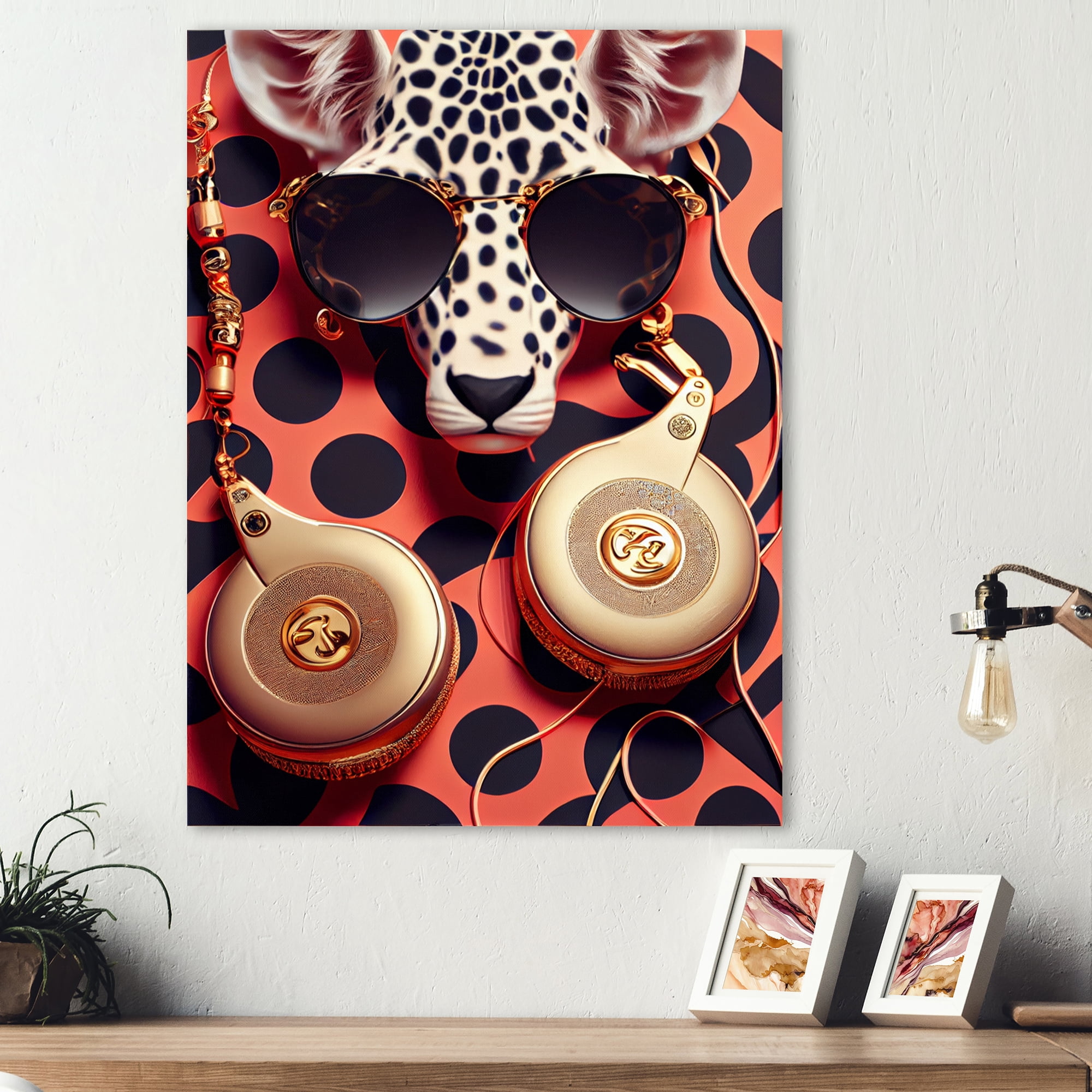 Designart Celebrity Fashion Girafe III Canvas Wall Art