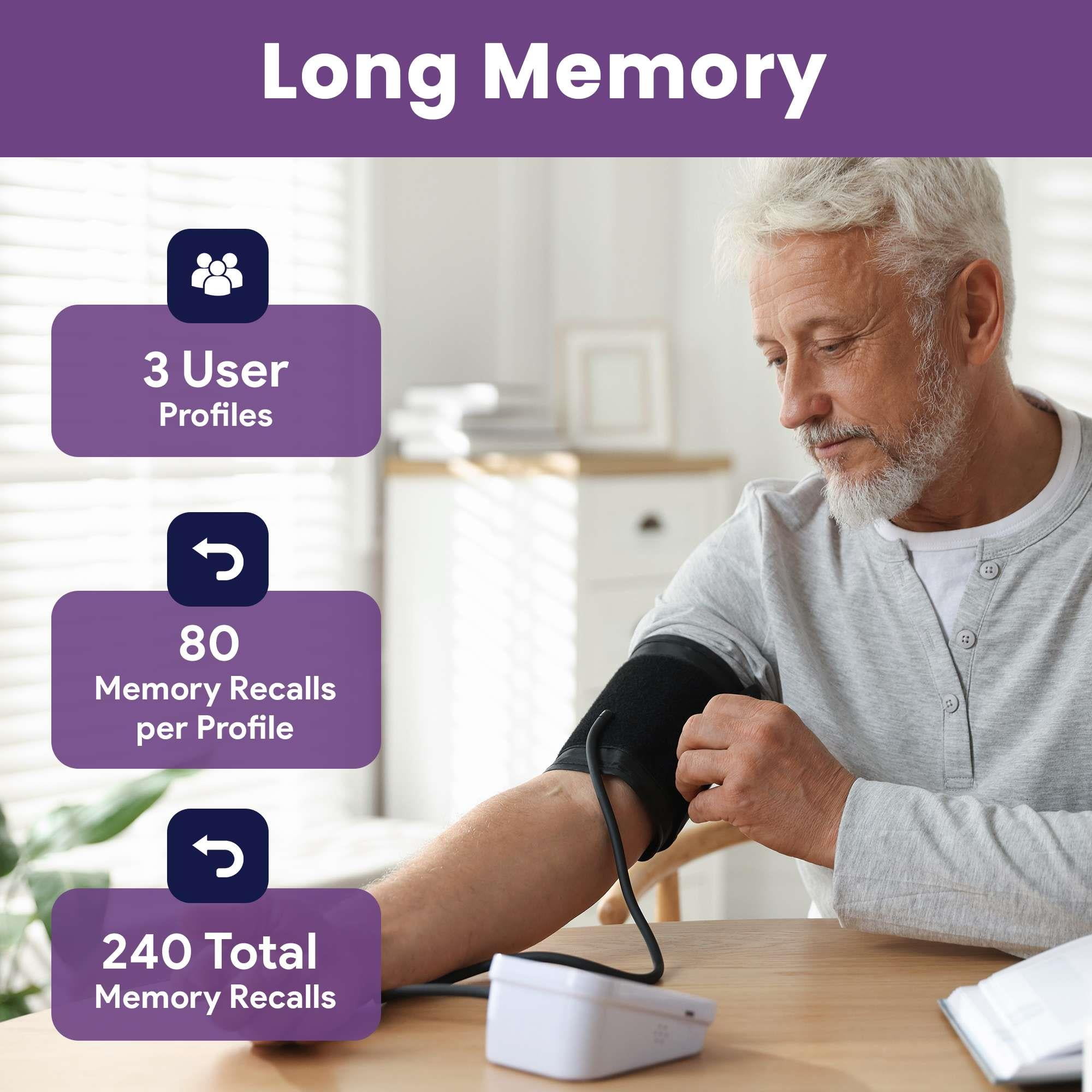 ProHeal Portable Blood Pressure Monitor for Home with Large Upper Arm Cuff - Automatic, Talking, Pulse and BP Machine with 240 Memory, 3 Users