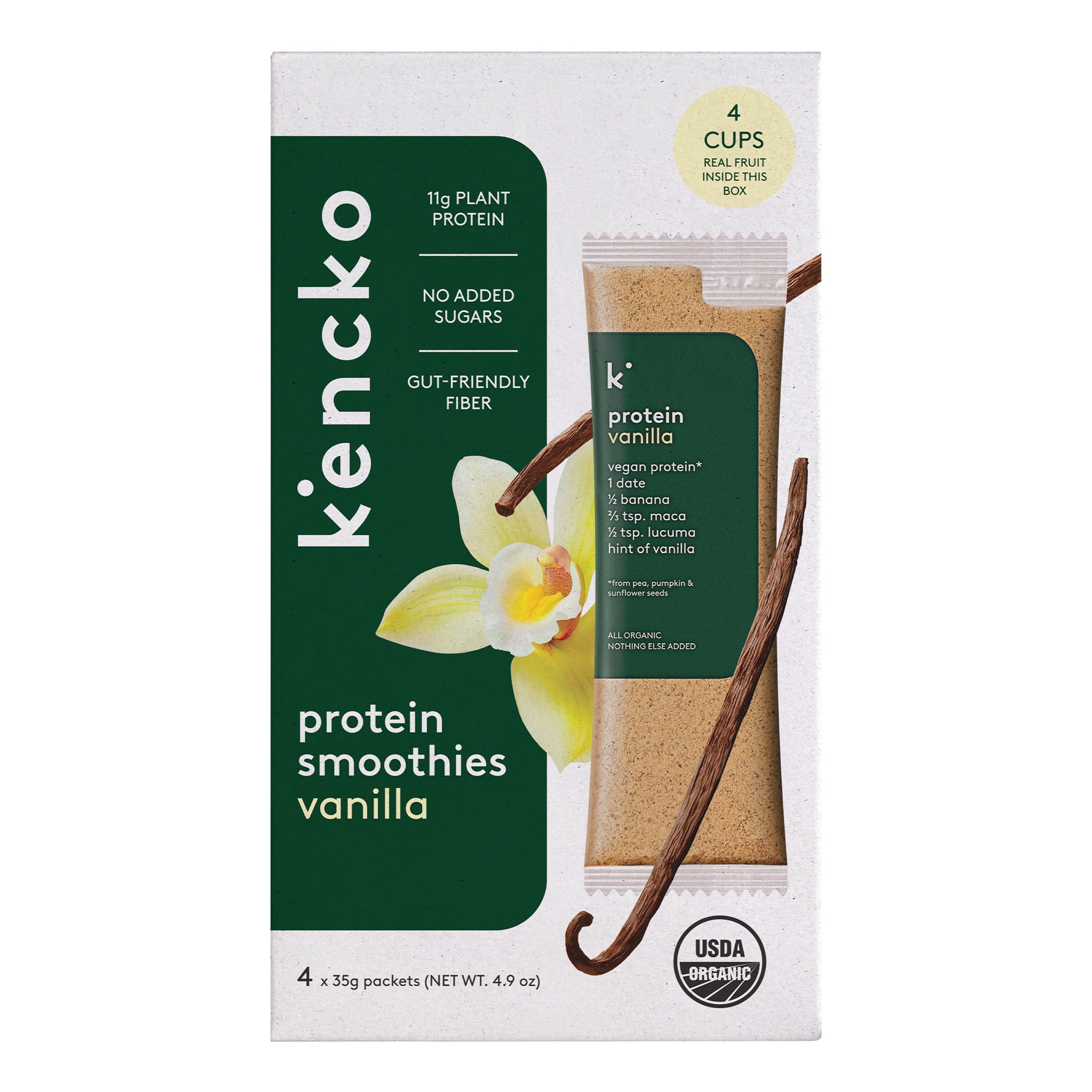 Kencko Mocha Organic Instant Iced Latte, Powdered Drink Mix, .79