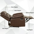 thumbnail image 6 of Bonzy Home Recliner Comfortable Arms and Back Faux Leather Single Reclining Chair Sofa for Living Room Bedroom, Coffee, 6 of 6