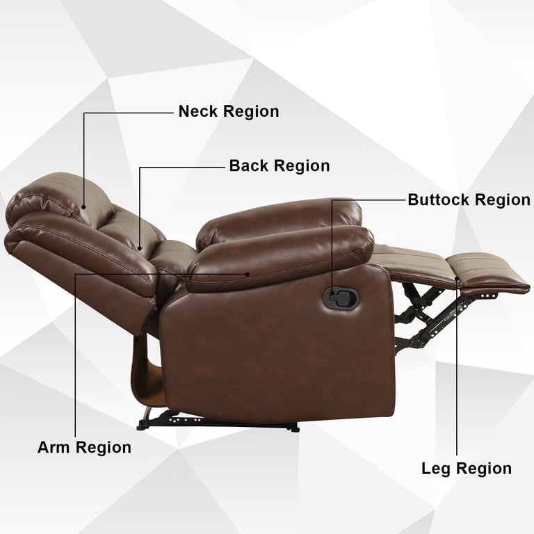 Bonzy Home Recliner Chair, Single Coffee Faux Leather photo 6
