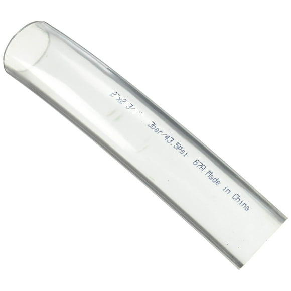 Duda Energy Clear Vinyl PVC Tubing 2" ID, 1 Foot Length, Flexible 63A Hardness