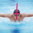 thumbnail image 1 of RUNROTOO 1 Set Swim Snorkel Rosy Plastic For Beginners In Lap Swimming Training, 1 of 8