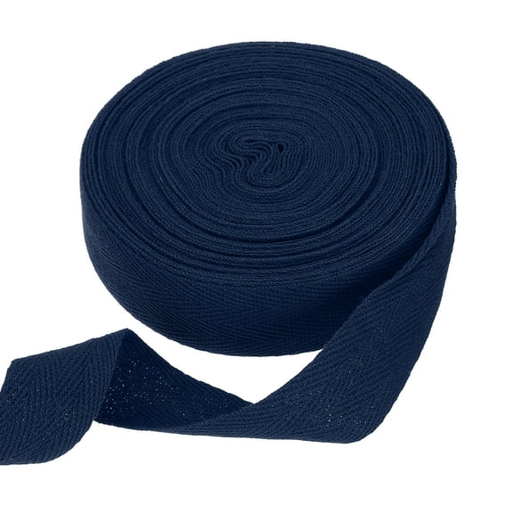 Uxcell Cotton Twill Tape Ribbon 1" 11 Yard Herringbone Webbing Tape, Navy Blue