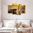 thumbnail image 2 of Elephant Stock Lion In African Safari Wall Art - Horizontal Multi Panel Canvas - Living Room Wall Decor - Animal Multi Panel - Orange And Brown Decor - 43" x 27", 2 of 8