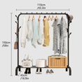 thumbnail image 6 of Heavy-Duty Clothing Rack with Shelves & Hooks – Sturdy Metal Drying Rack for Clothes, Shoes & Accessories(White), 6 of 8