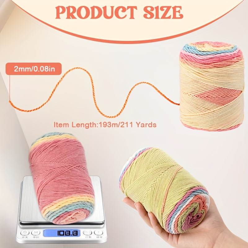 WatDenyFine Pastle Gradient Cake Yarn Gift Set, 4 Ombre Cotton Blend Yarn Cakes, Soft Knitting & Crochet Kit for Shawls, Scarves, Perfect Gift for Crafters