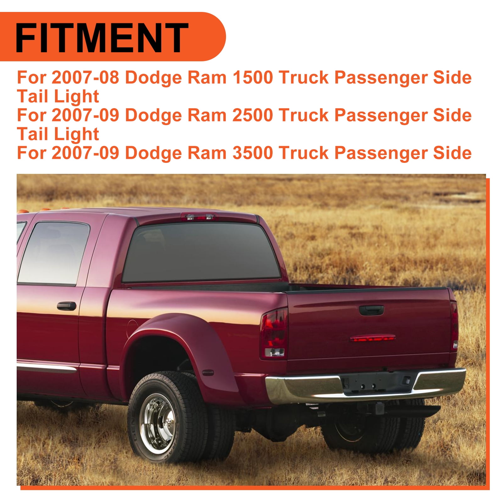 Kojem Tail Light for 2007-2009 Dodge Ram Pickup Truck Pair Taillight Signal Lamp Replaces CH2800165 CH2801165 (Red / Driver Passenger Side)