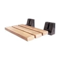 thumbnail image 2 of Teak Wall Mount Seat - Foldable Bathroom Shelf, Space Saving Wood Seat, Rustic Decor, Small Bathrooms, 2 of 6