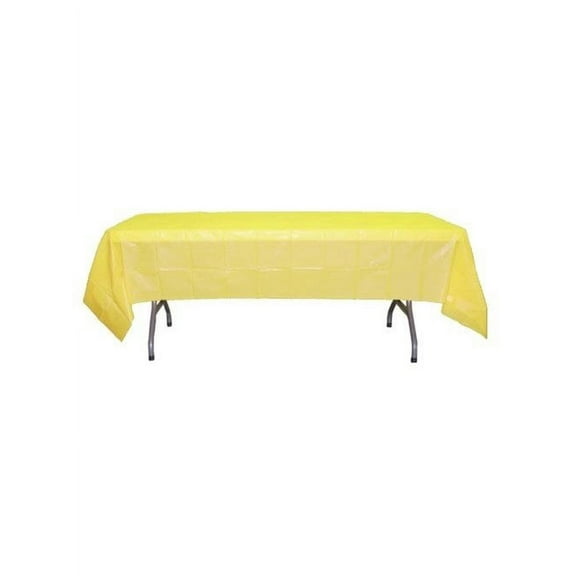 Party Source *12 Count* Light Yellow Rectangular Plastic Tablecloths 54" x 108"