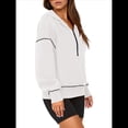 thumbnail image 3 of Sudadera con Capucha de Otoño para Mujer, Sudadera Corta de Larga con Media Cremallera, Jersey de Invierno, Ropa de Moda XXL, 3 of 10